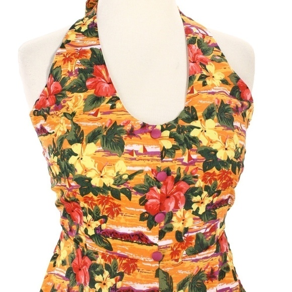 Sourpuss Hawaiian Halter Cotton Sun Dress Size Small On Sale Last One - Hey Viv - Picture 4 of 5